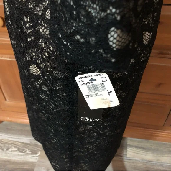 👗NWT Adrianna Papell Black Lace Dress - Picture 5 of 6